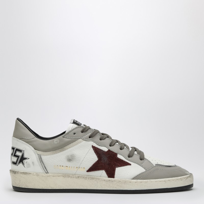 Ball Star sneaker white/taupe/burgundy
