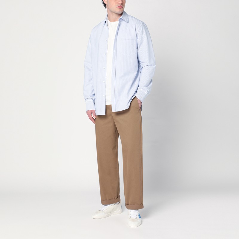 Golden Goose Beige Cotton-blend Trousers Men In Sand