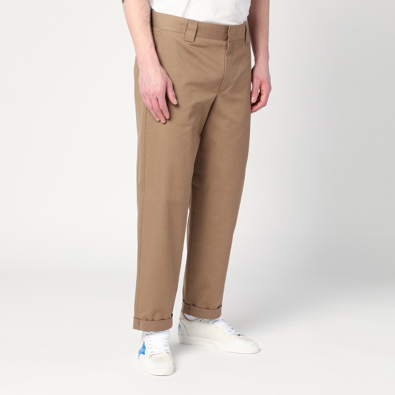 Golden Goose Beige Cotton-blend Trousers Men In Sand