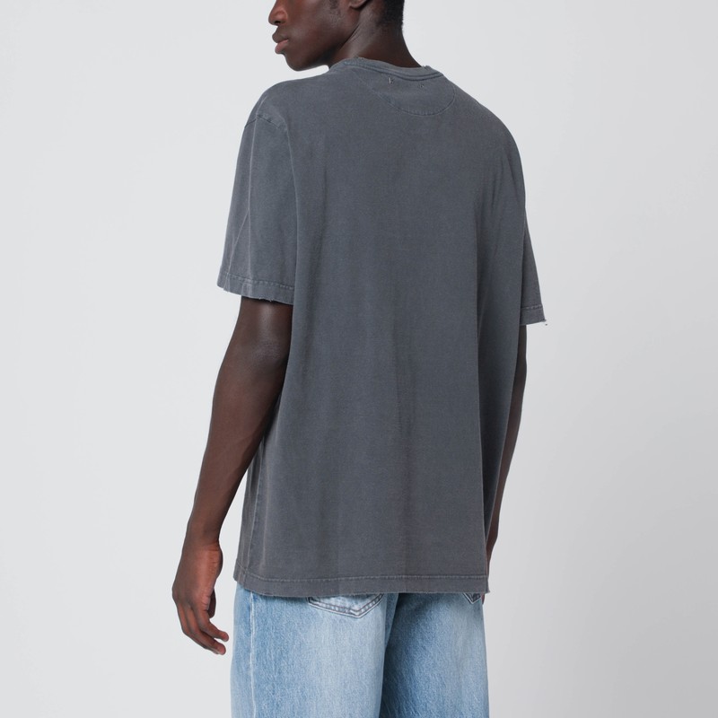 Golden Goose Anthracite Grey Vintage-effect T-shirt Men In Gray