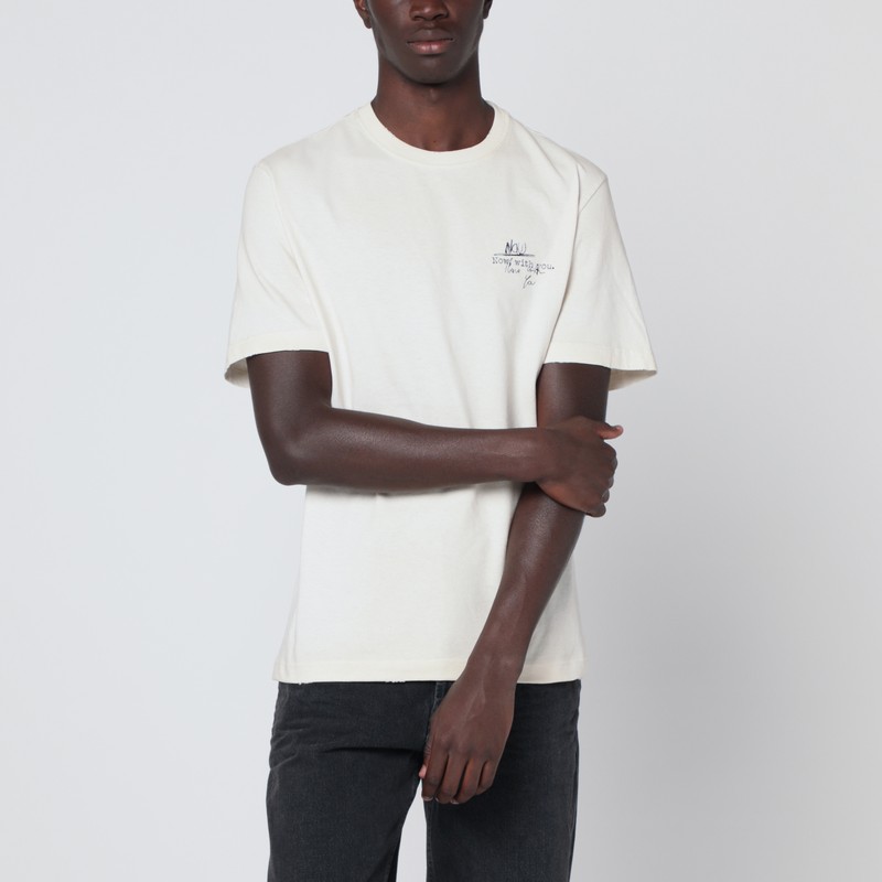 Golden Goose White Vintage-effect Cotton T-shirt In White