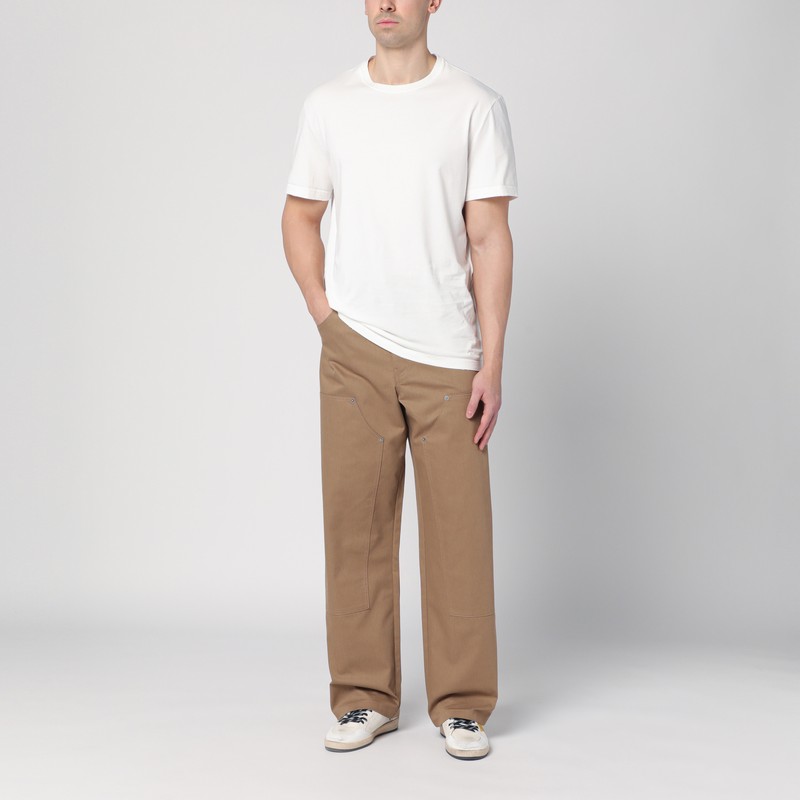 Golden Goose Beige Cotton Jeans With Front Patches In Beige