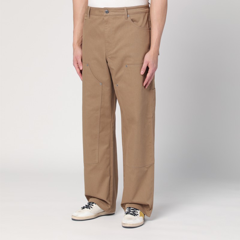 Golden Goose Beige Cotton Jeans With Front Patches In Beige