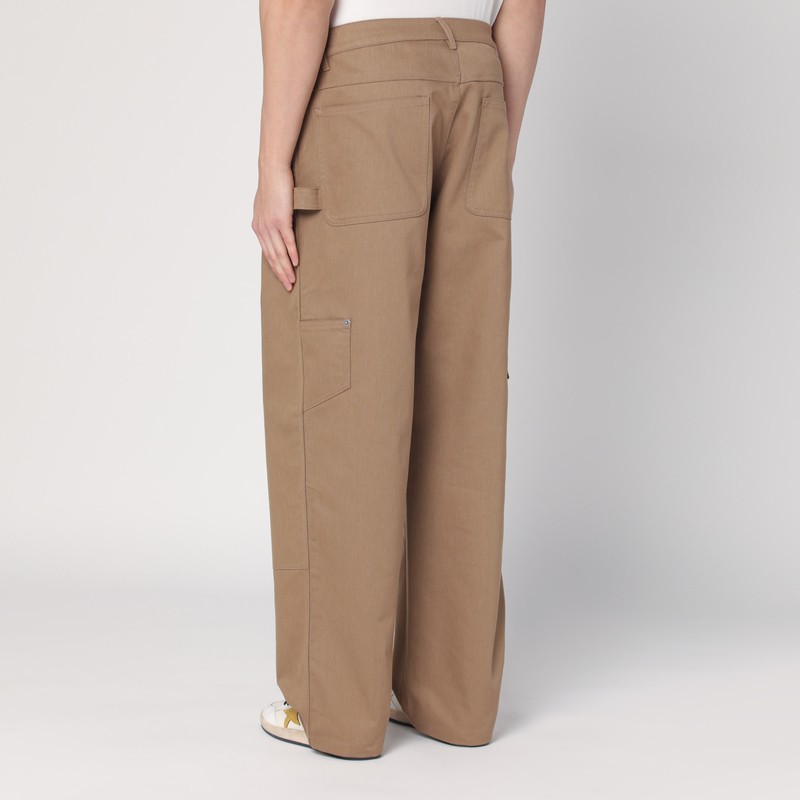 Golden Goose Beige Cotton Jeans With Front Patches In Beige