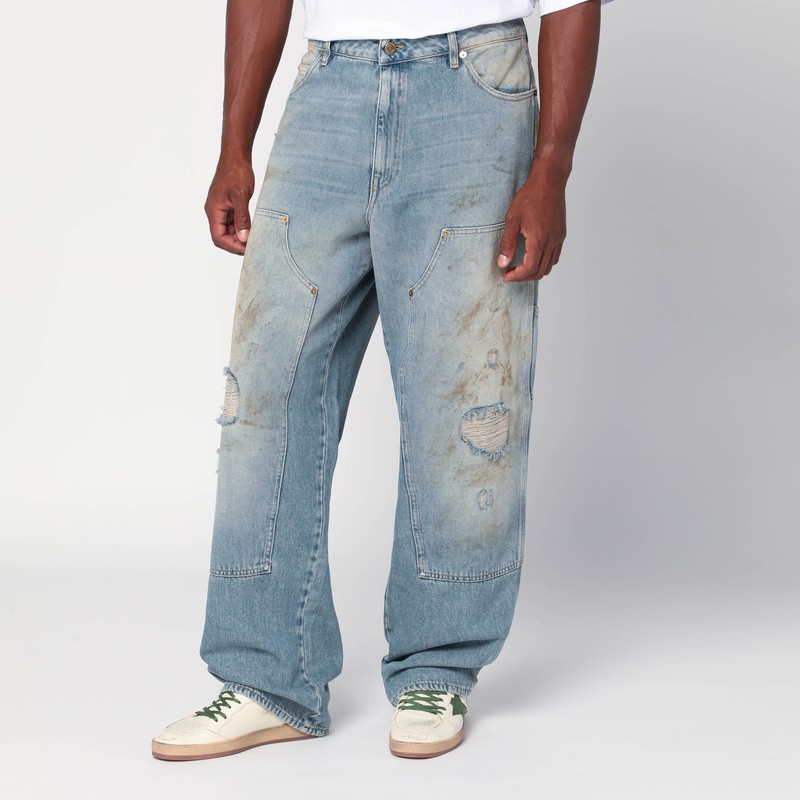 Golden Goose Deluxe Brand Men Marley Painter Cotton Jeans In Blue