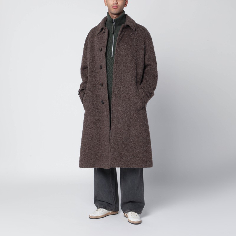Journey coat in wrinkle-effect wool blend