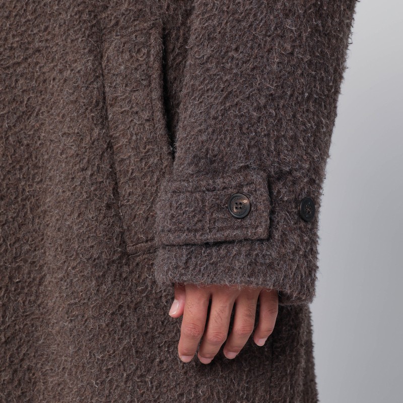 Golden Goose Journey Coat In Wrinkle-effect Wool Blend Men In Brown