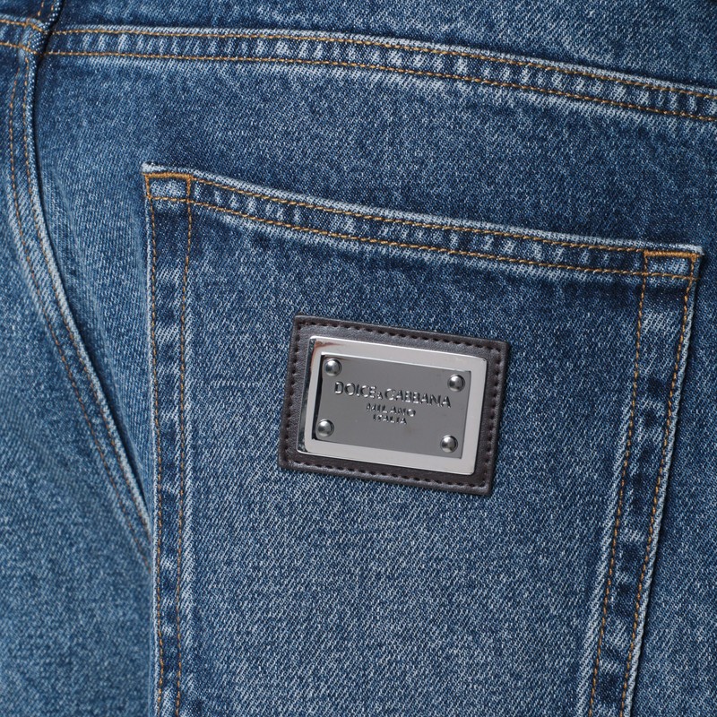 Dolce & Gabbana Blue Washed Over Jeans In Blue