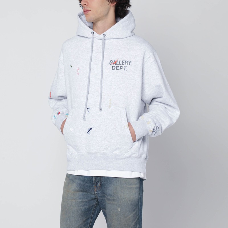 Grey GD Paint Logo hoodie