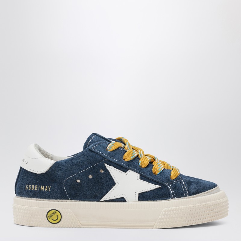 Low-top May sneakers in blue suede and white leather