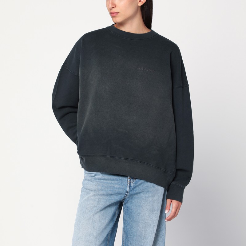Distressed faded black sweatshirt