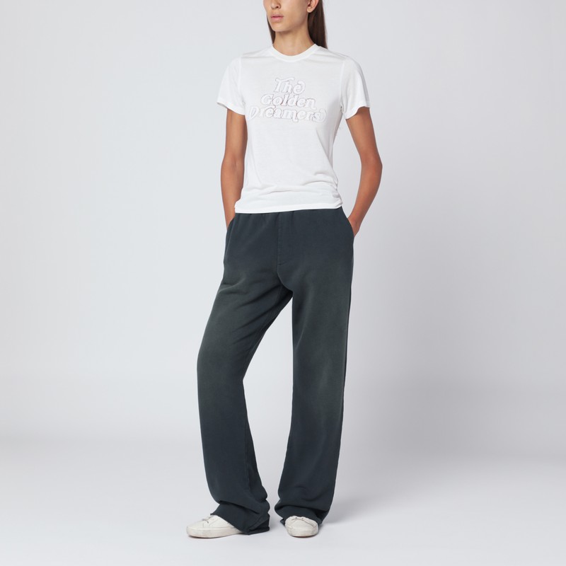 Golden Goose Faded Black Cotton Jogging Pants In Black
