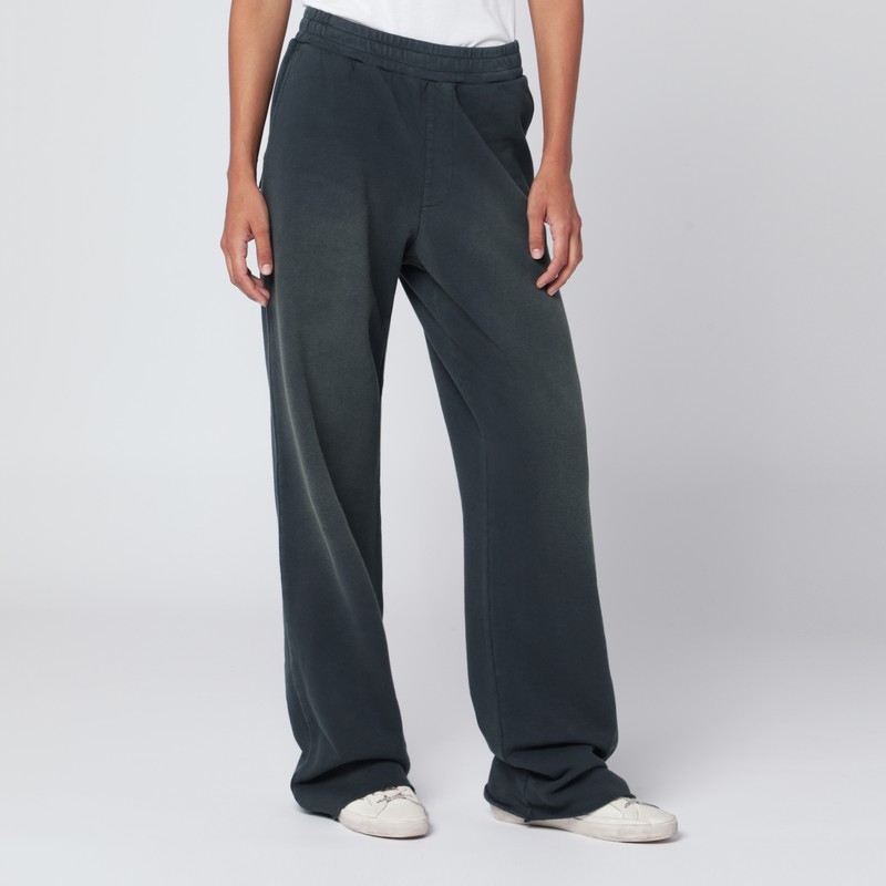 Golden Goose Faded Black Cotton Jogging Pants In Black