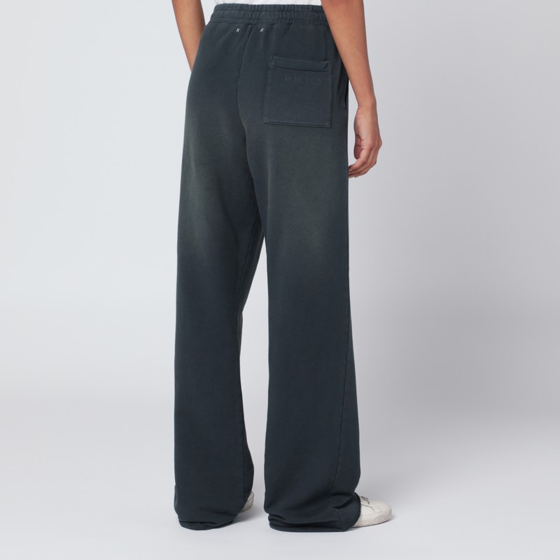 Golden Goose Faded Black Cotton Jogging Pants In Black