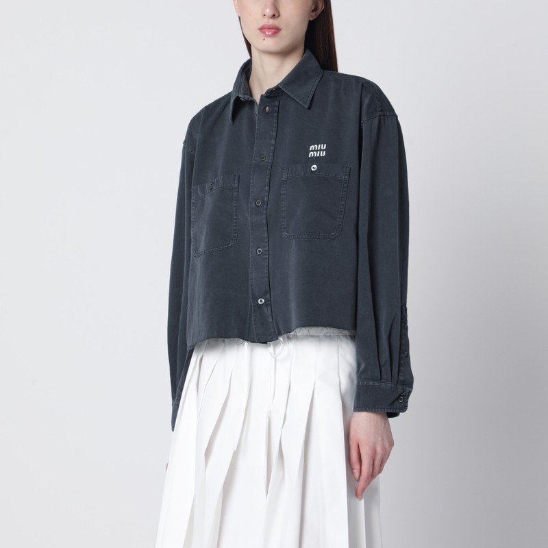 Smoky grey light denim shirt