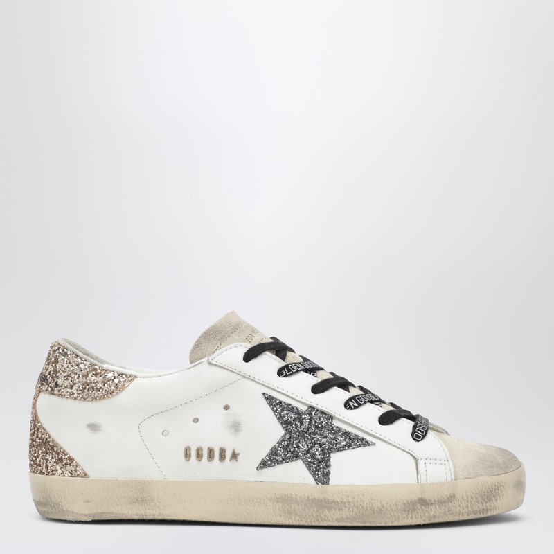White/silver/gold Super-Star sneaker