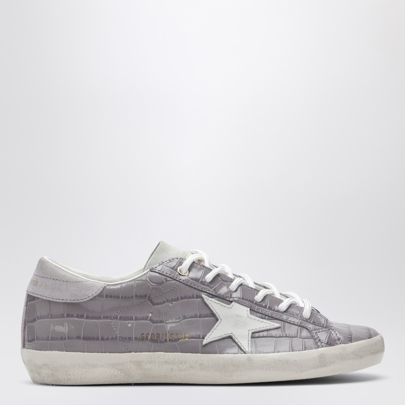 Super-star sneakers lilac crocodile-effect leather