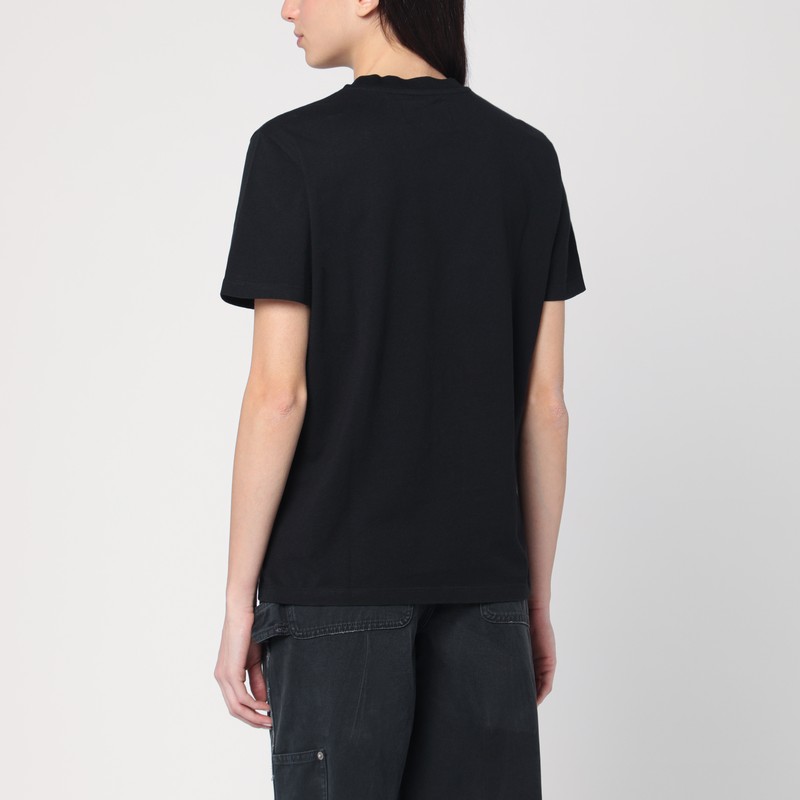 Golden Goose Black Logo-embroidered Short-sleeved T-shirt In Black
