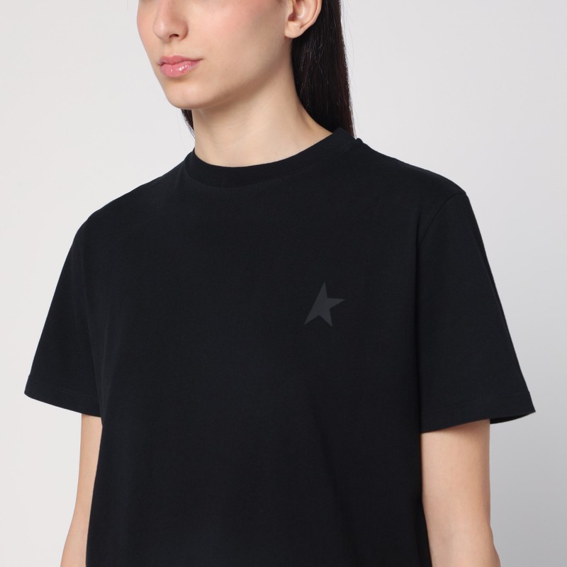 Golden Goose Black Logo-embroidered Short-sleeved T-shirt In Black