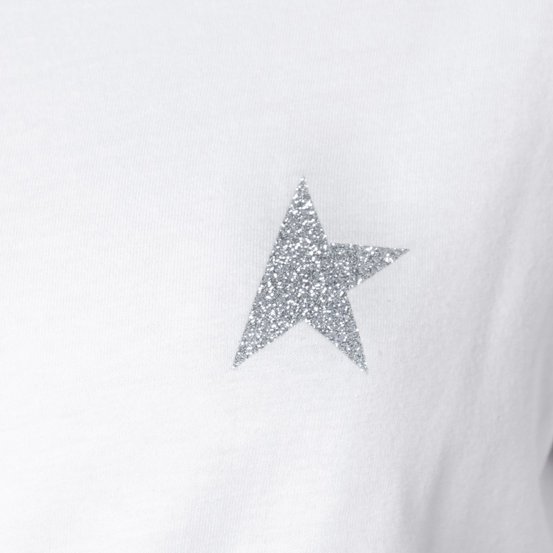 Golden Goose Star White Cotton Crew-neck T-shirt In White