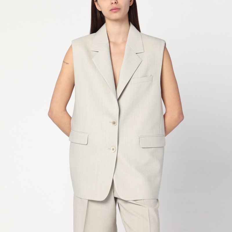 Single-breasted vest in wool blend