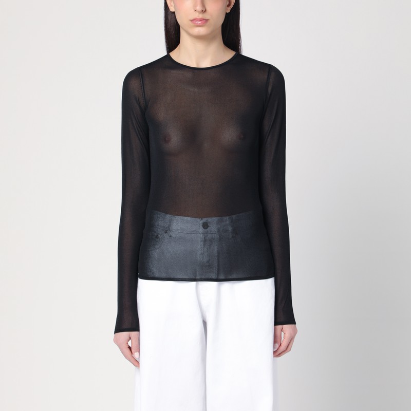 Black semi-transparent sweater - Golden Goose - Modalova