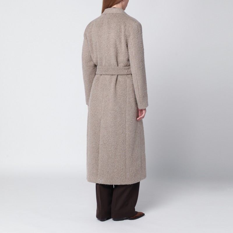 Golden Goose Greige Wool-blend Belted Coat In Gray