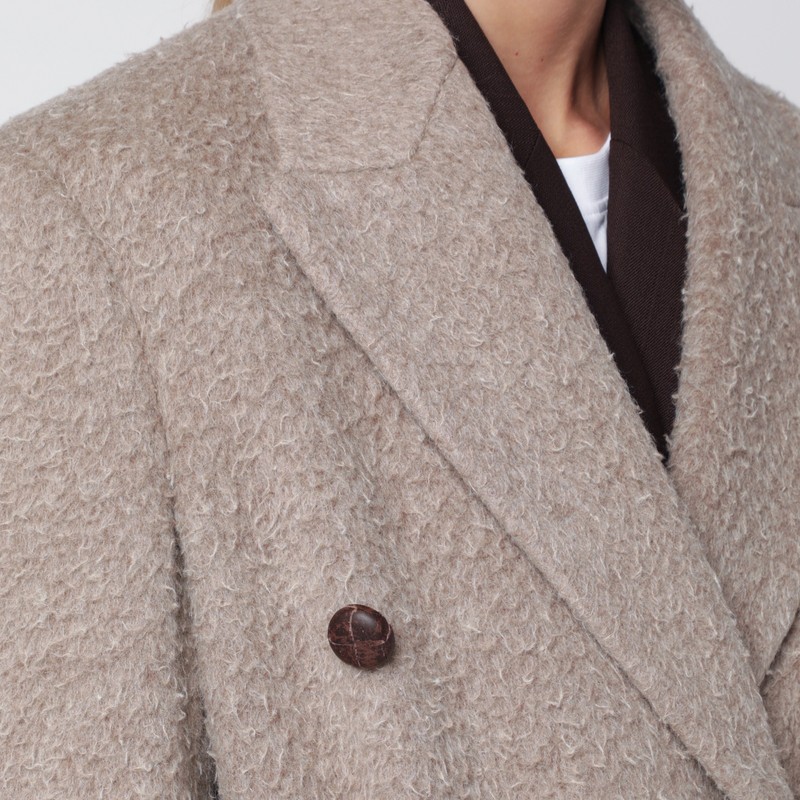 Golden Goose Greige Wool-blend Belted Coat In Gray