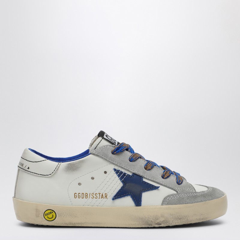 Golden Goose Super-star Sneaker In Blue Leather And Ice Suede In Blue