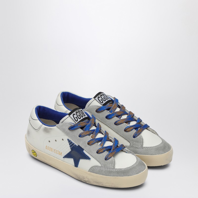 Golden Goose Super-star Sneaker In Blue Leather And Ice Suede In Blue