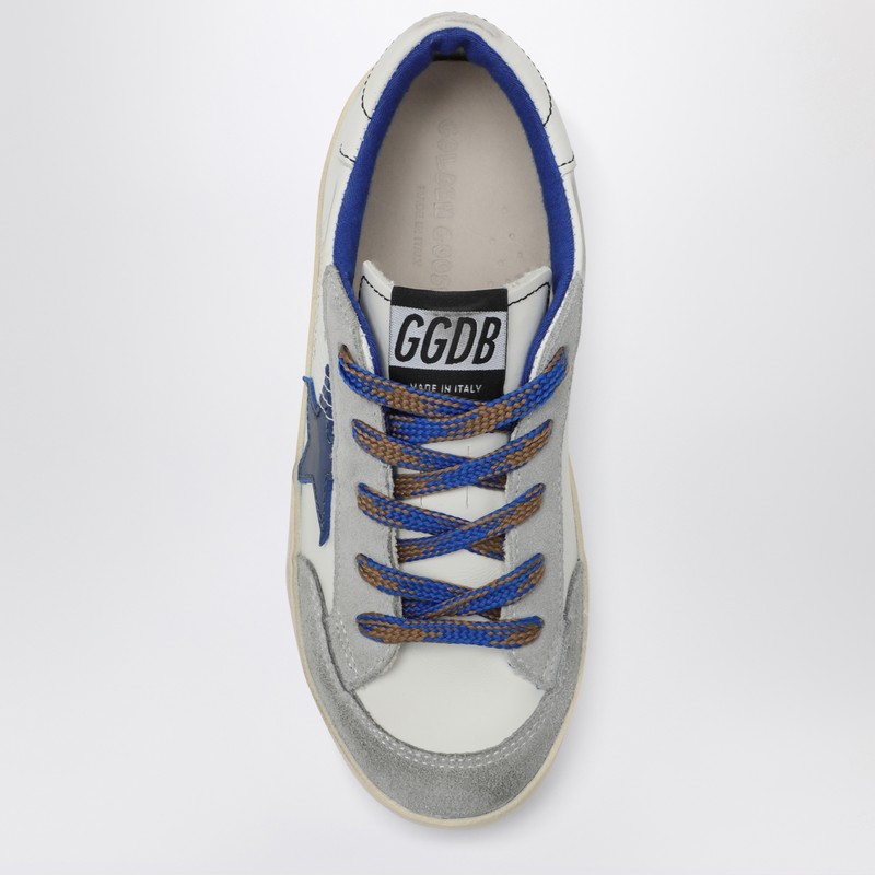 Golden Goose Super-star Sneaker In Blue Leather And Ice Suede In Blue