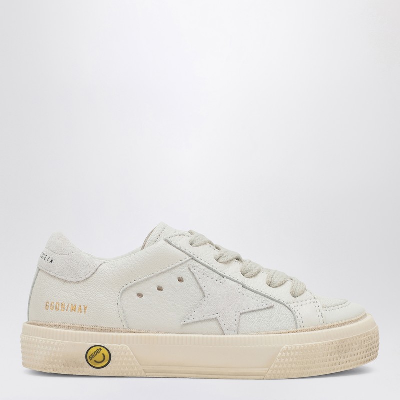Golden Goose White May Sneakers For Girl With Iconic Star In White