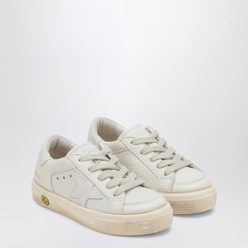 Golden Goose White May Sneakers For Girl With Iconic Star In White