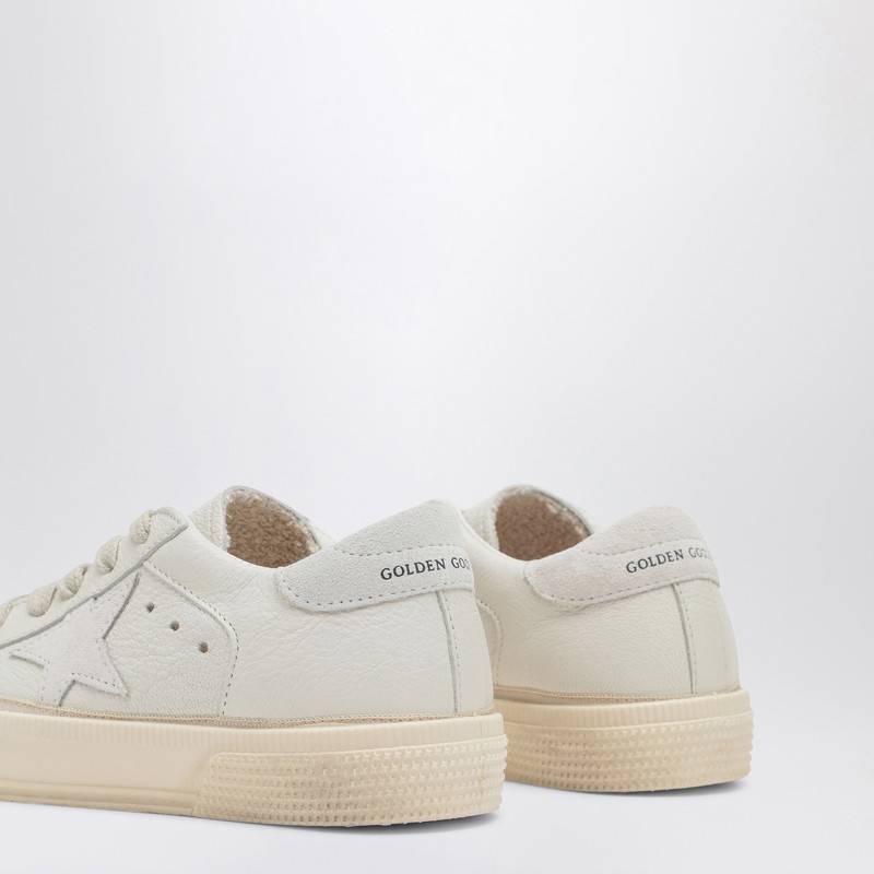 Golden Goose White May Sneakers For Girl With Iconic Star In White