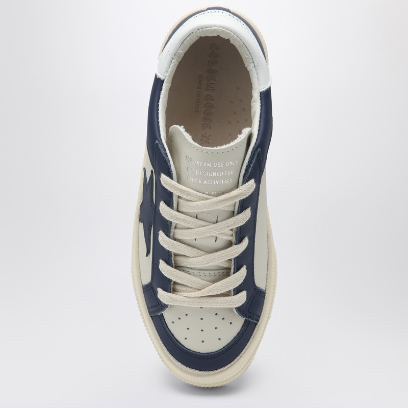 Golden Goose Girls Green Kids May Panelled Leather Low-top Trainers 6-9 Years In Blue