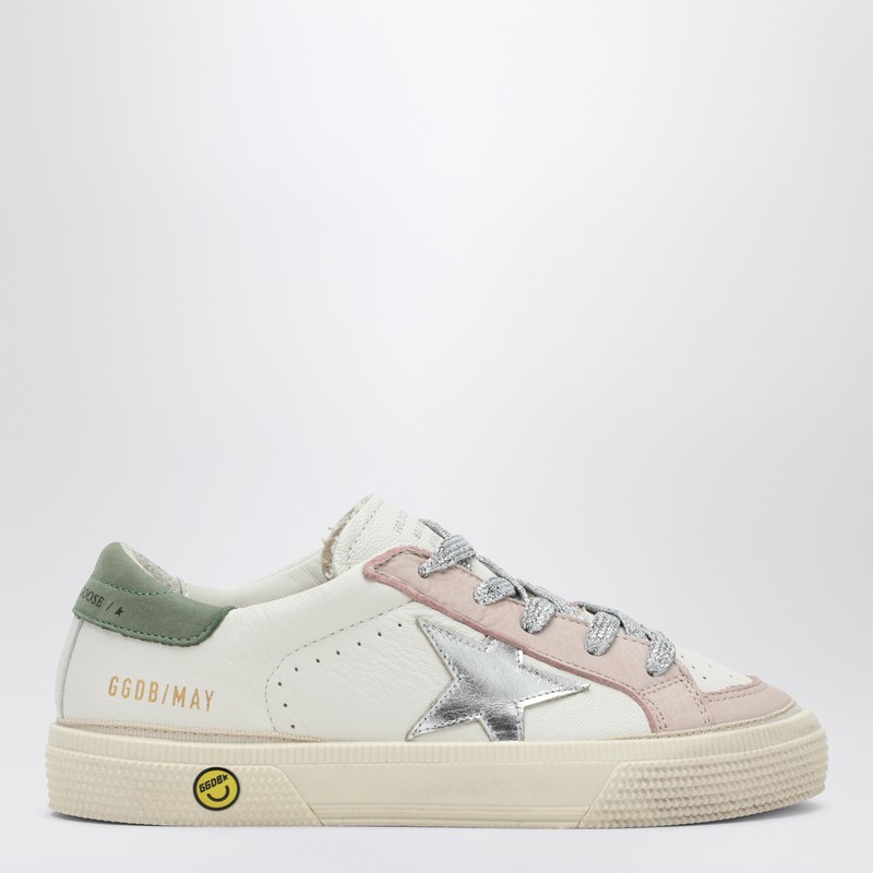 Low-top sneaker May white/pink/olive green