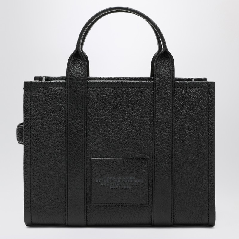 Marc Jacobs Black Leather The Medium Tote Bag In Black