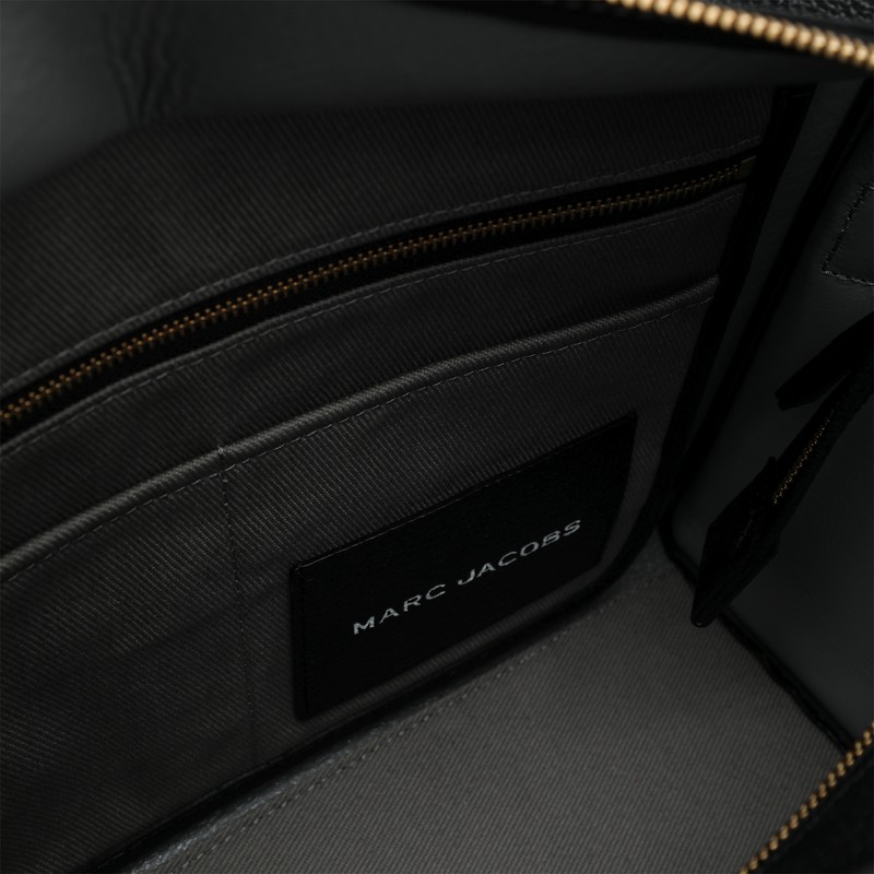 Marc Jacobs Black Leather The Medium Tote Bag In Black