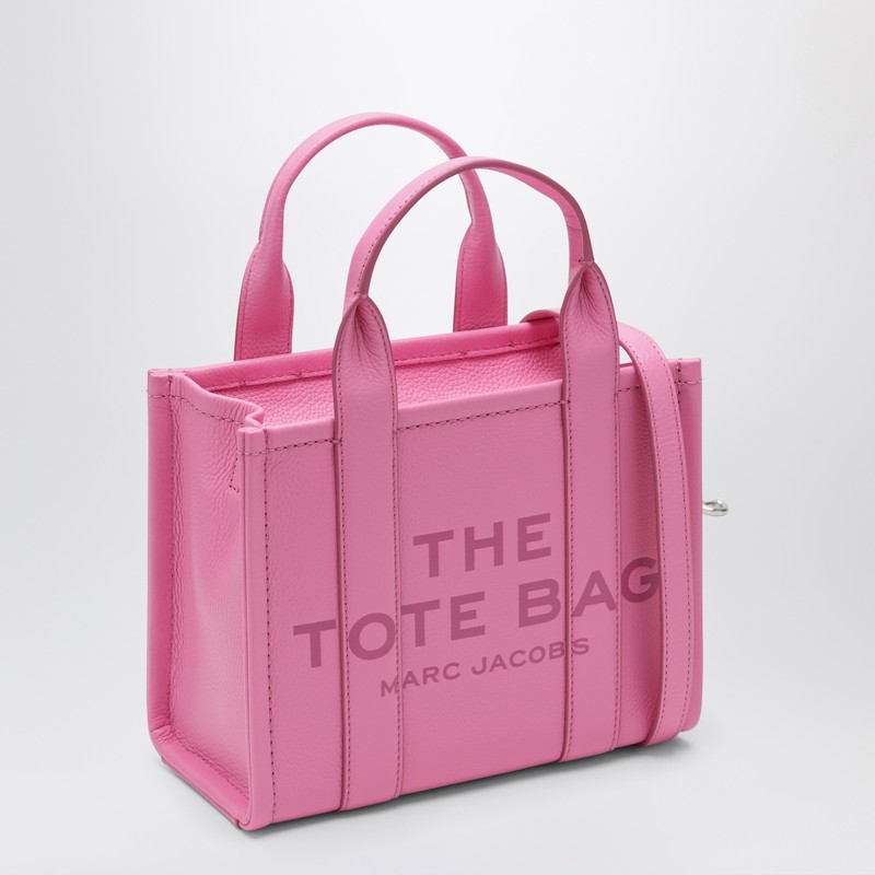 Marc Jacobs Fluo Pink Leather The Small Tote Bag In Pink