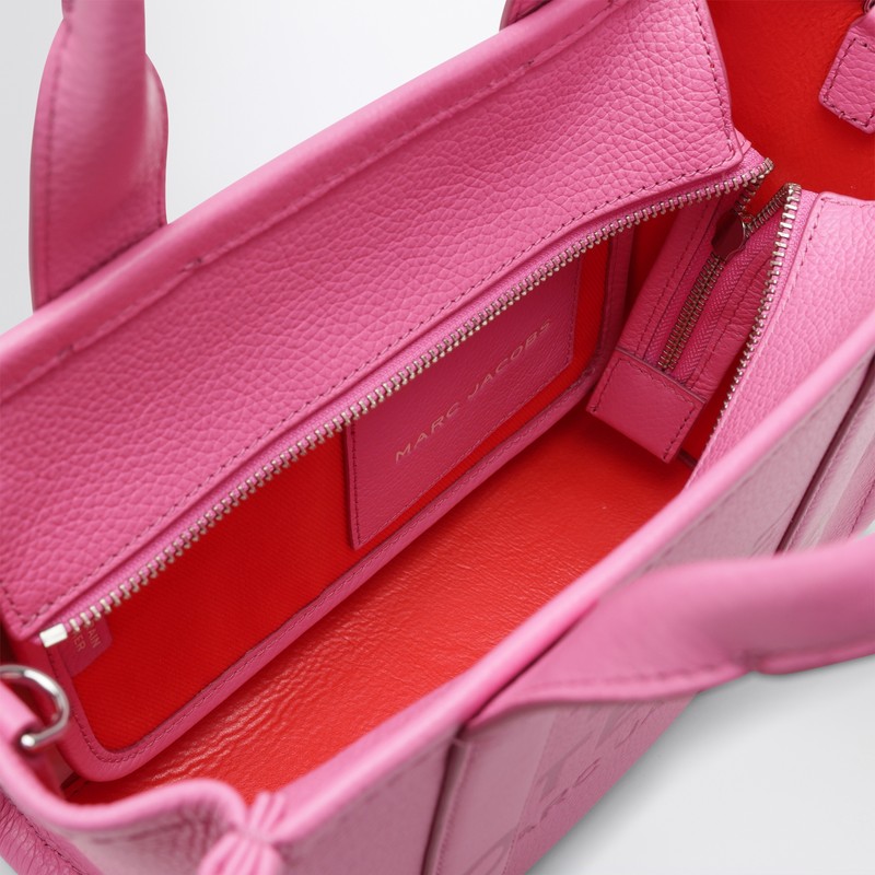 Marc Jacobs Fluo Pink Leather The Small Tote Bag In Pink