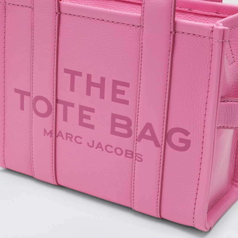 Marc Jacobs Fluo Pink Leather The Small Tote Bag In Pink