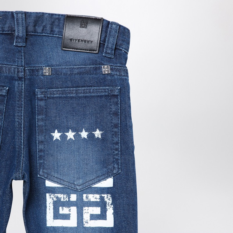 Givenchy Blue Washed Denim Jeans In Blue
