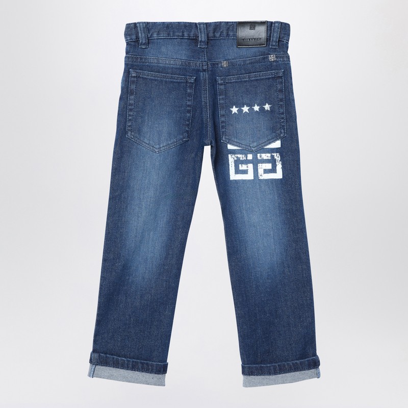 Givenchy Blue Washed Denim Jeans In Blue