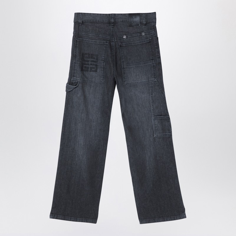 Givenchy Black denim jeans with logos - Leggings - Save