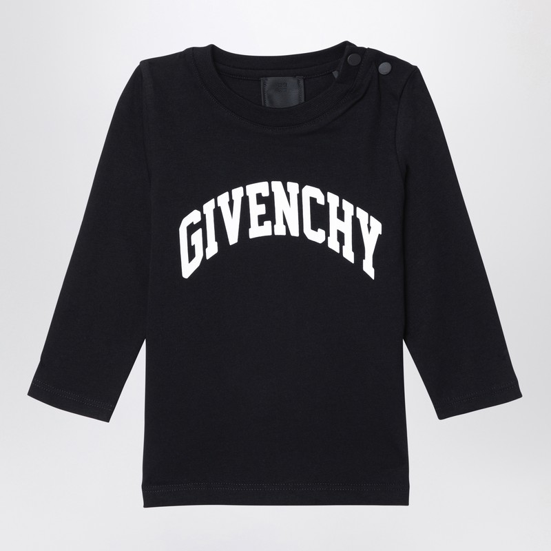 Black cotton jersey with logo