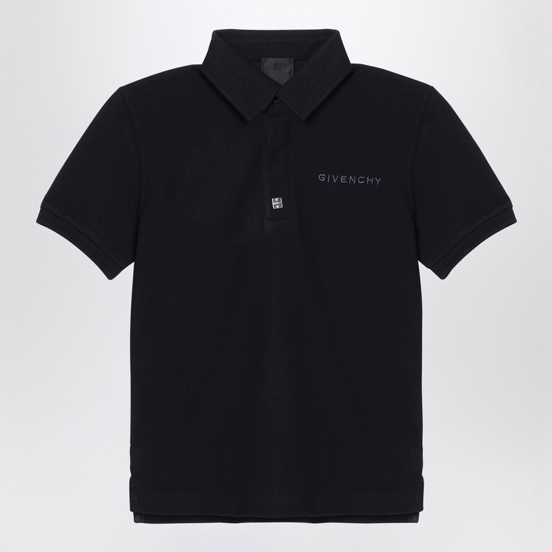 Givenchy Boys Black Kids Logo-print Short-sleeved Cotton Polo Shirt 4-12 Years In Black