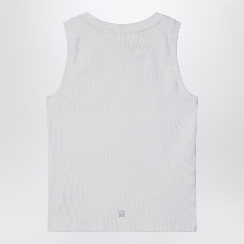 Givenchy White Ribbed Tank Top With Logo In White