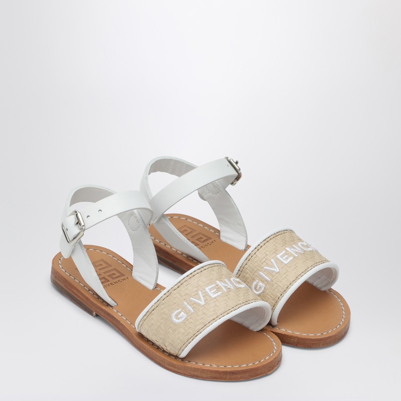 Givenchy White/beige Sandals With Logo In White