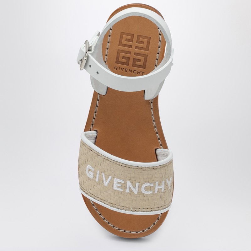Givenchy White/beige Sandals With Logo In White