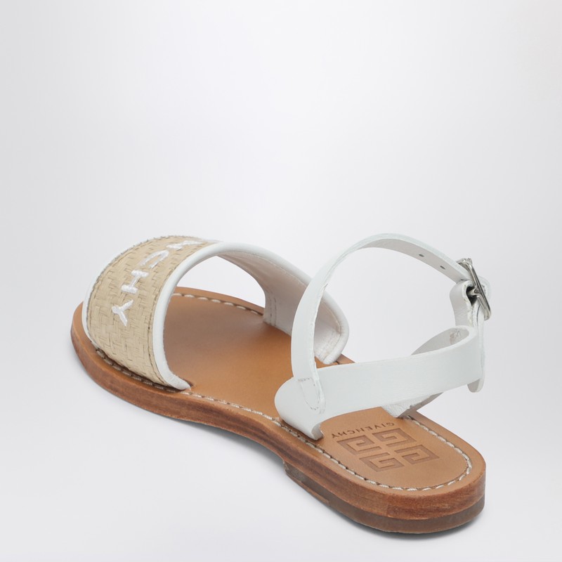 Givenchy White/beige Sandals With Logo In White